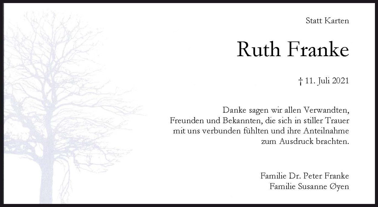 Dank Ruth Franke