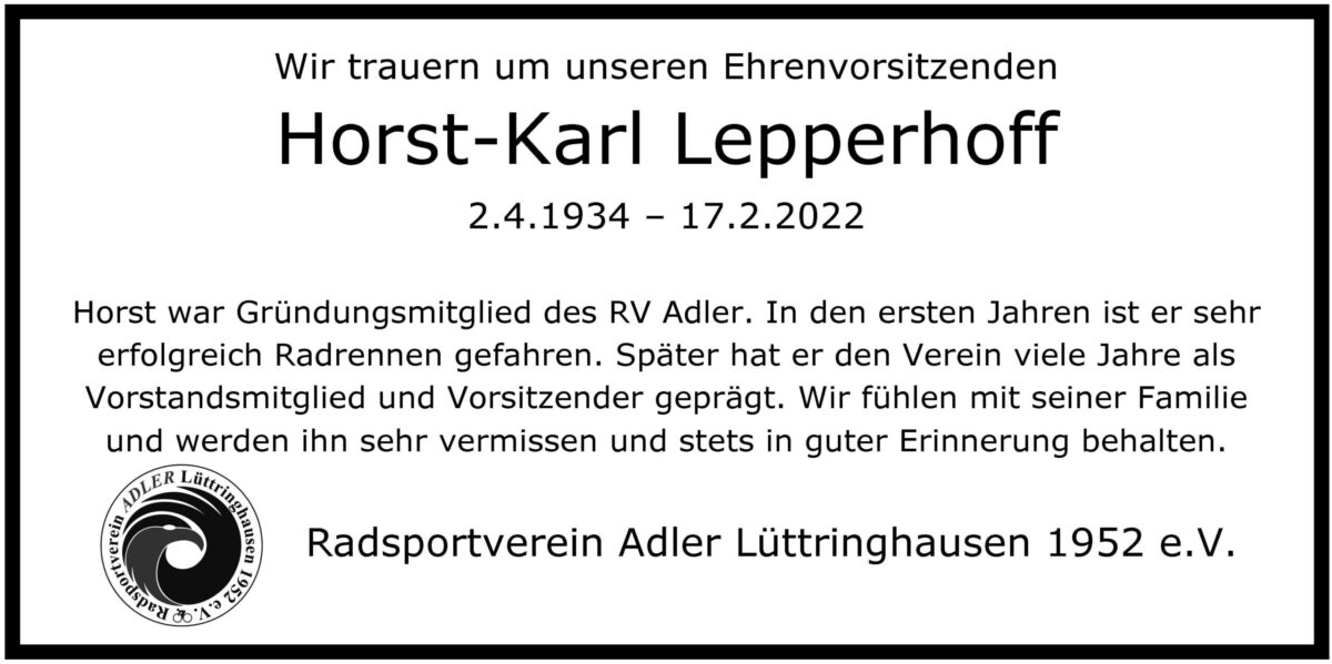 Nachruf Horst Lepperhoff