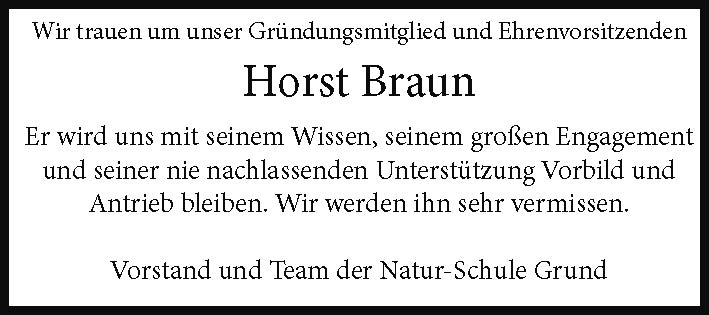 Nachruf Horst Braun