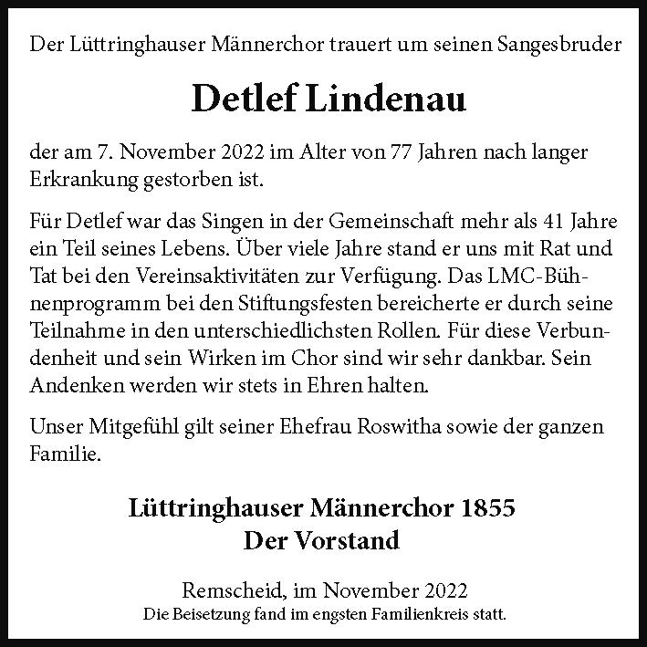 Nachruf: Detlef Lindenau