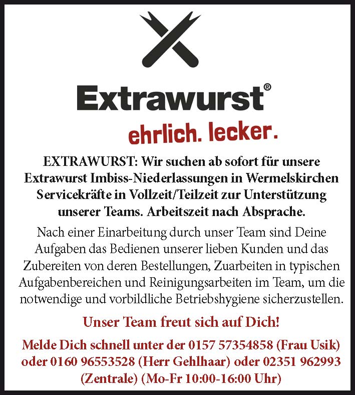 Extrawurst® stellt  in Vollzeit/Teilzeit ein