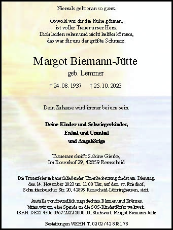 Margot Biemann-Jütte