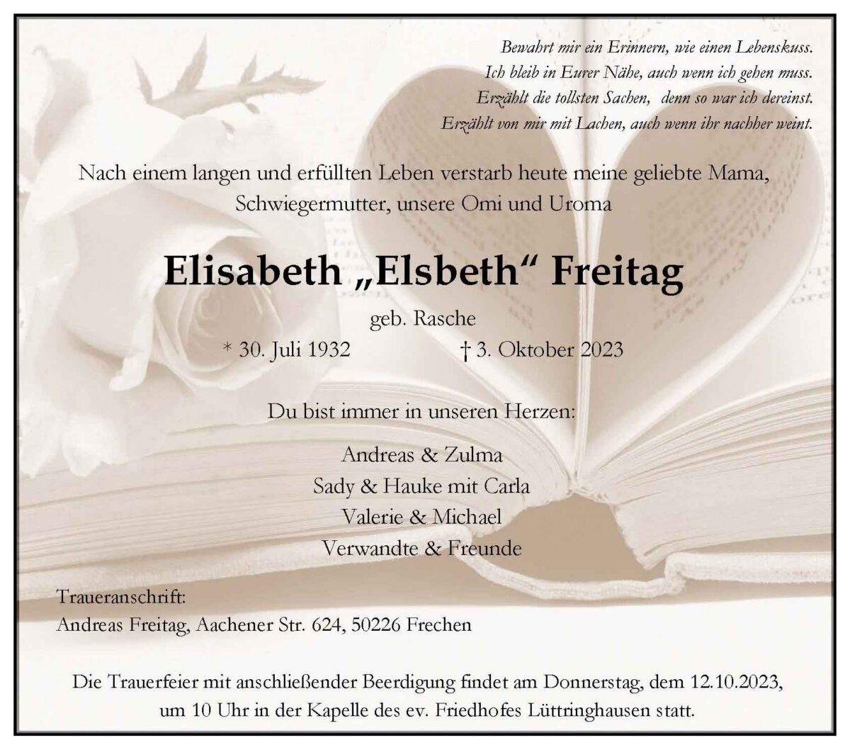 Elisabeth „Elsbeth“ Freitag