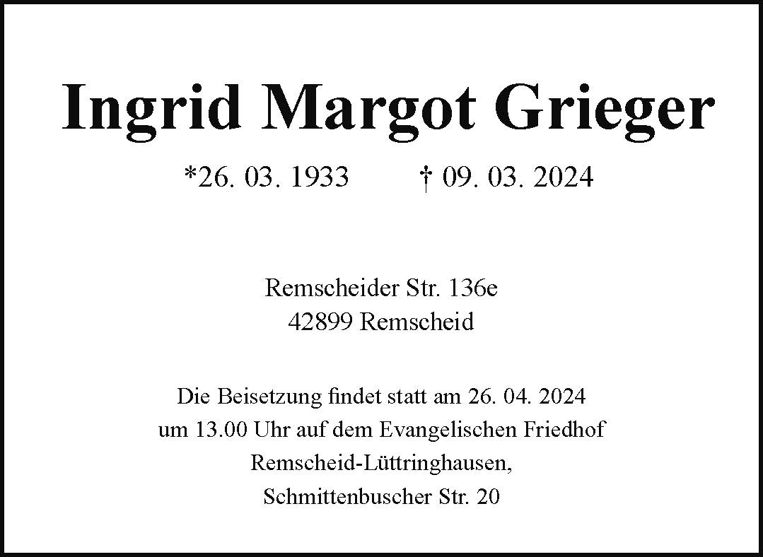 Ingrid Margot Grieger