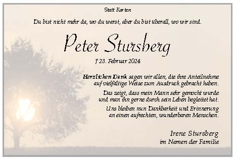 Danksagung: Peter Stursberg