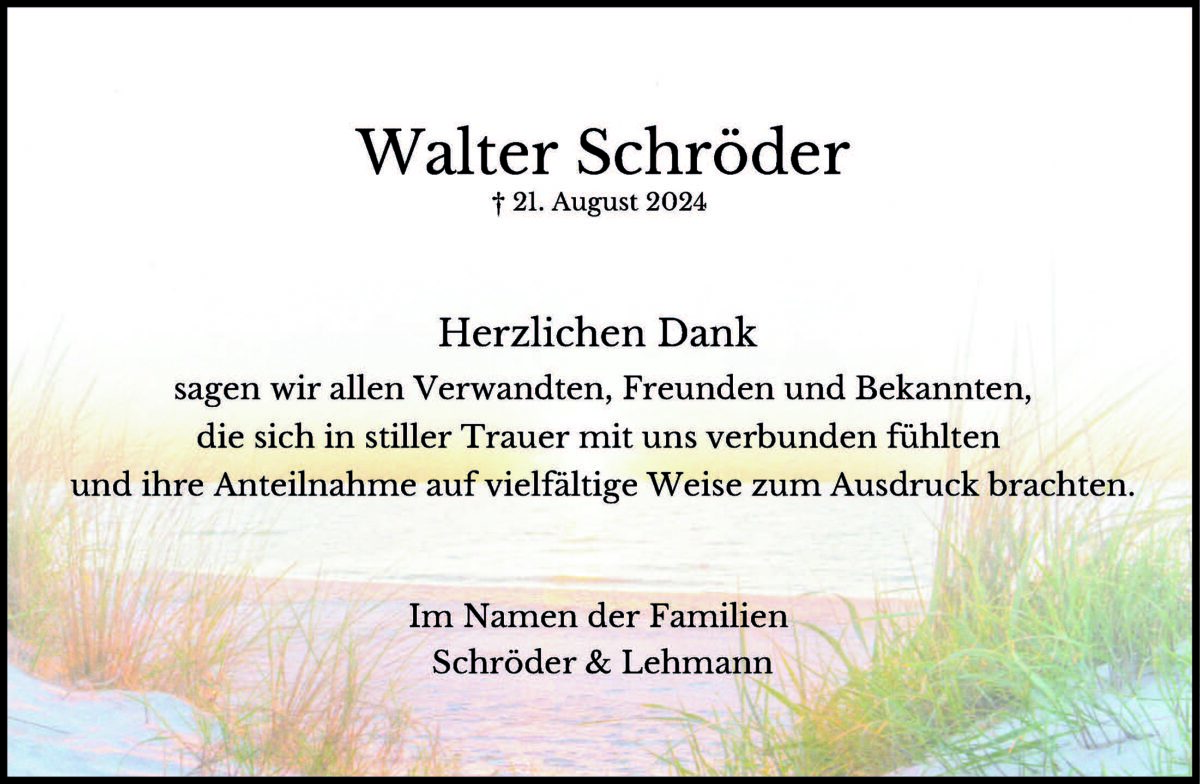 Danksagung: Walter Schröder