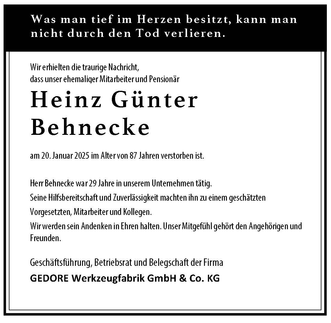 Heinz Günter Behnecke