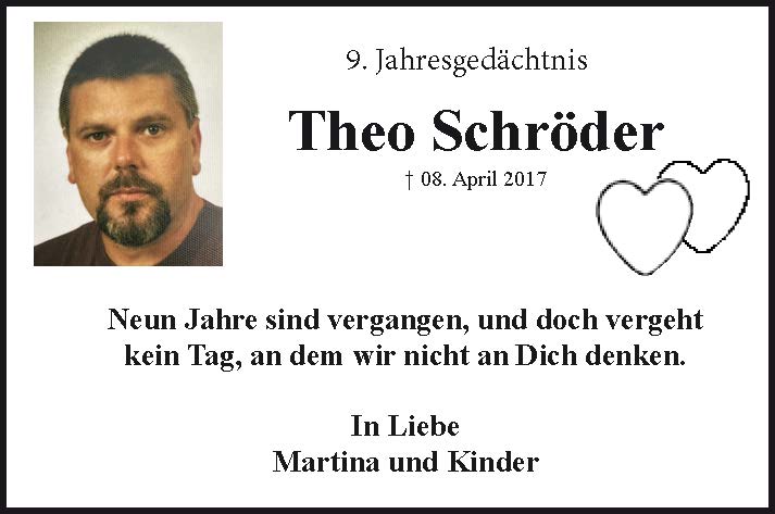 9. Jahresgedächtnis Theo Schröder