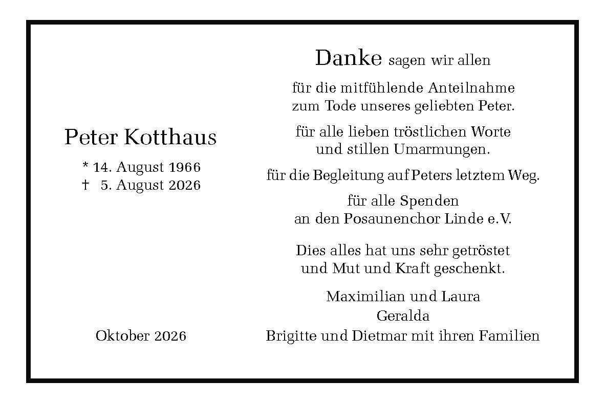 Danksagung: Peter Kotthaus